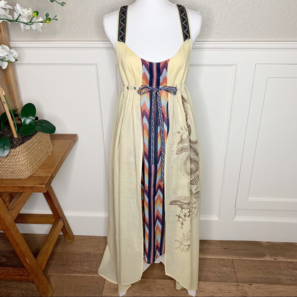 Yellow/Multi Kimchi & Blue Boho Maxi Dress Small